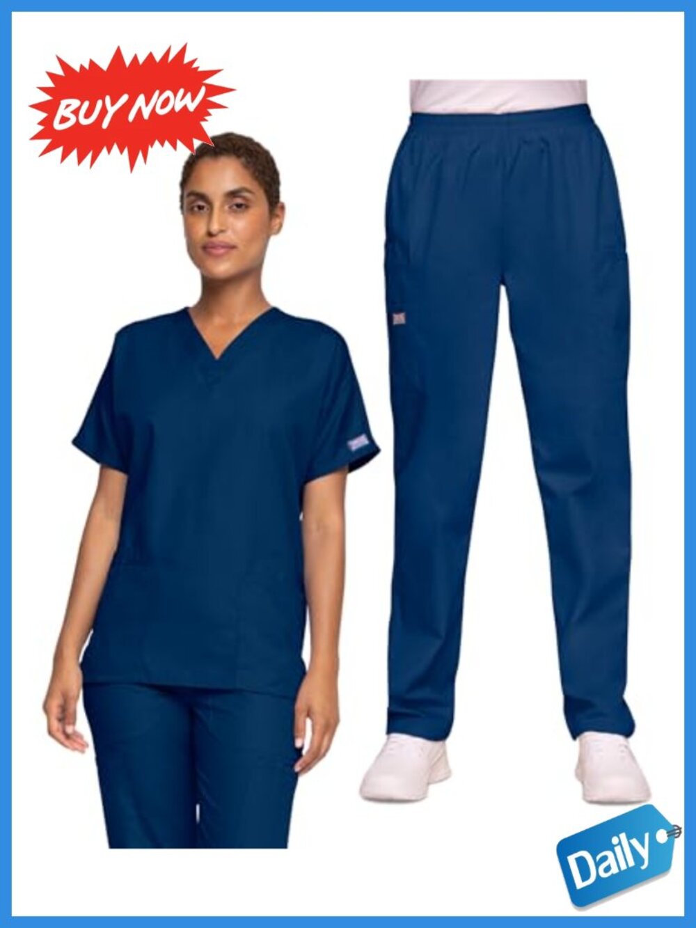 Cherokee Women's Scrub Set V-Neck Top Cargo Pant Medical Uniform